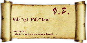 Vági Péter névjegykártya